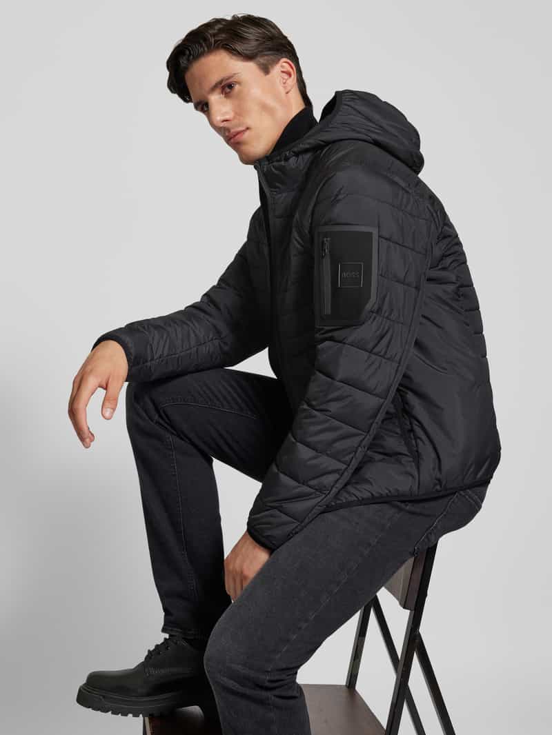 BOSS Green Gewatteerd jack met capuchon model 'Thor'
