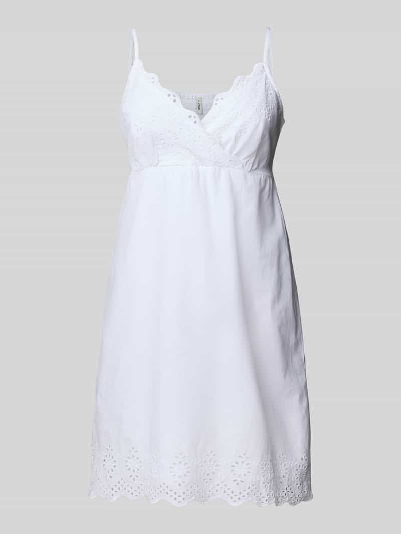 Only Licht uitlopende minijurk met broderie anglaise model 'LOU LIFE'