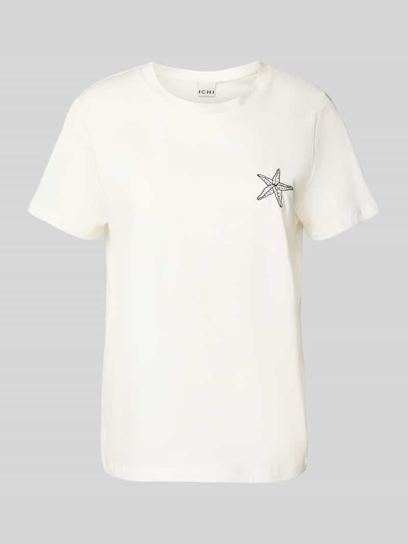 Ichi T-shirt met motiefstitching model 'CAMINO'