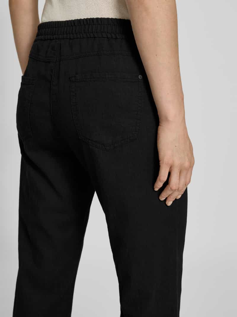 Angels Straight leg stoffen broek met elastische band model 'Linn'