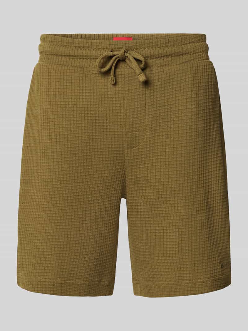 HUGO Regular fit sweatshorts met structuurmotief model 'Austin'