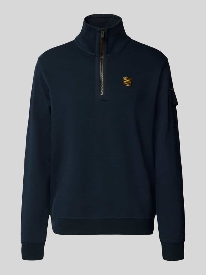 PME Legend Sweatshirt met schipperskraag en labeldetail