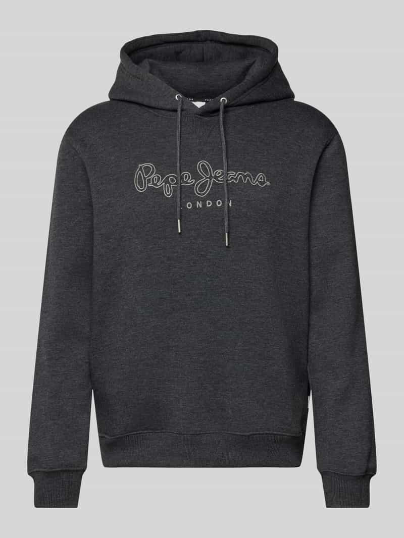Hoodie met labelstitching, model 'New Nouvel'