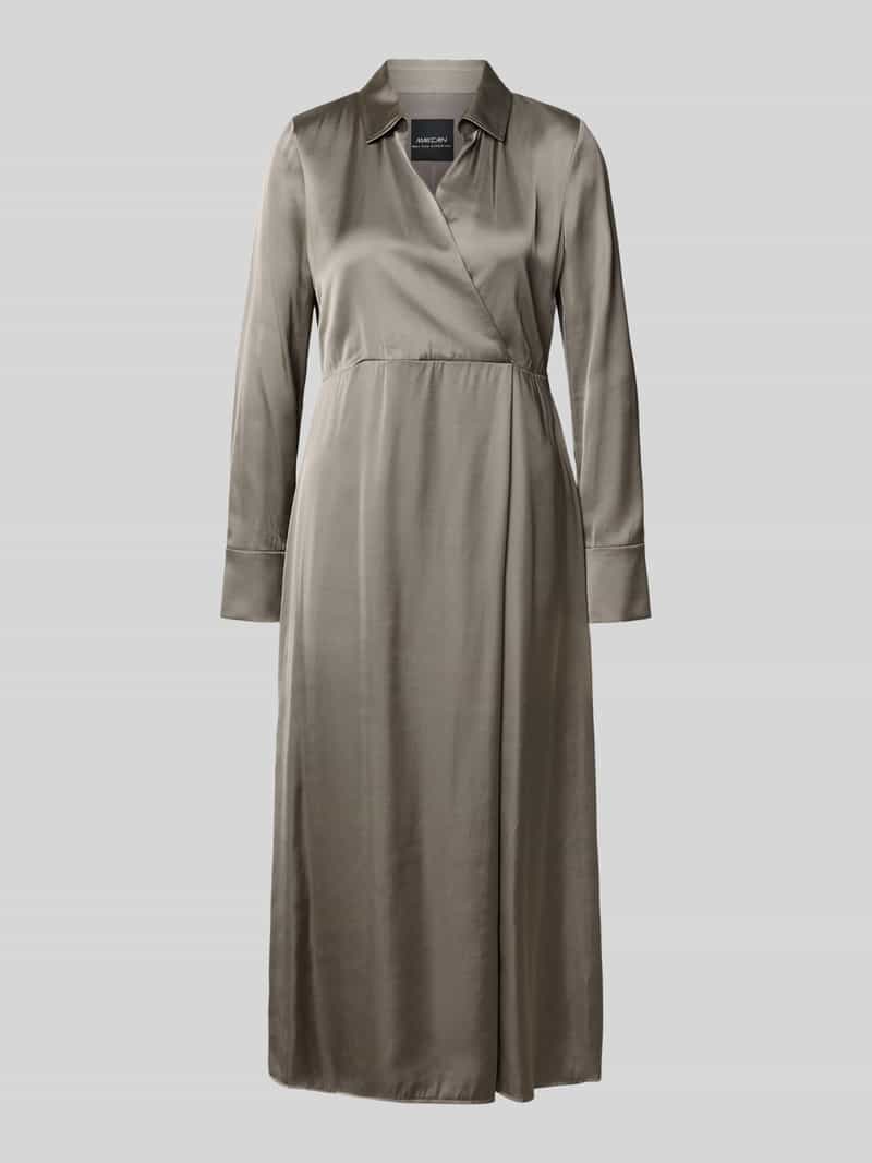 Marc Cain Midi-jurk van viscosemix met V-hals