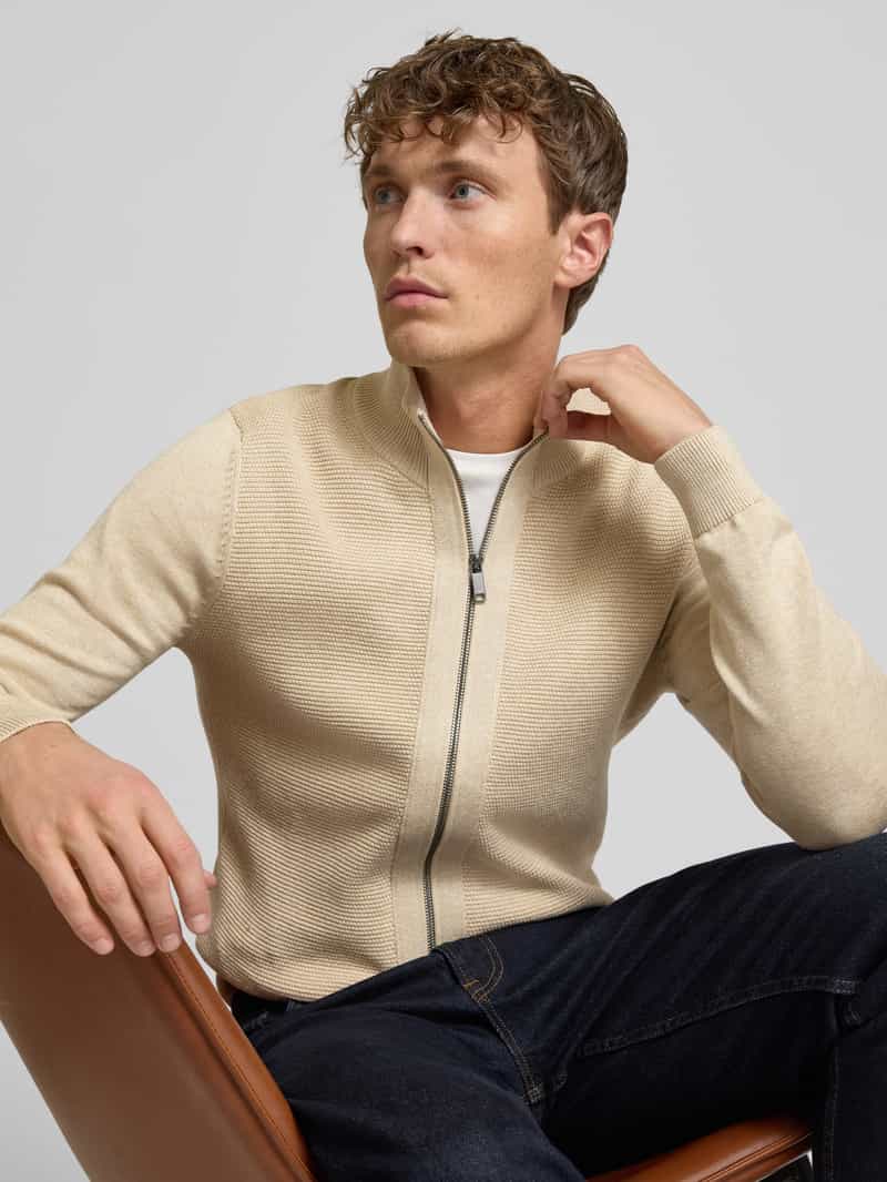 MCNEAL Regular fit gebreid jack met opstaande kraag
