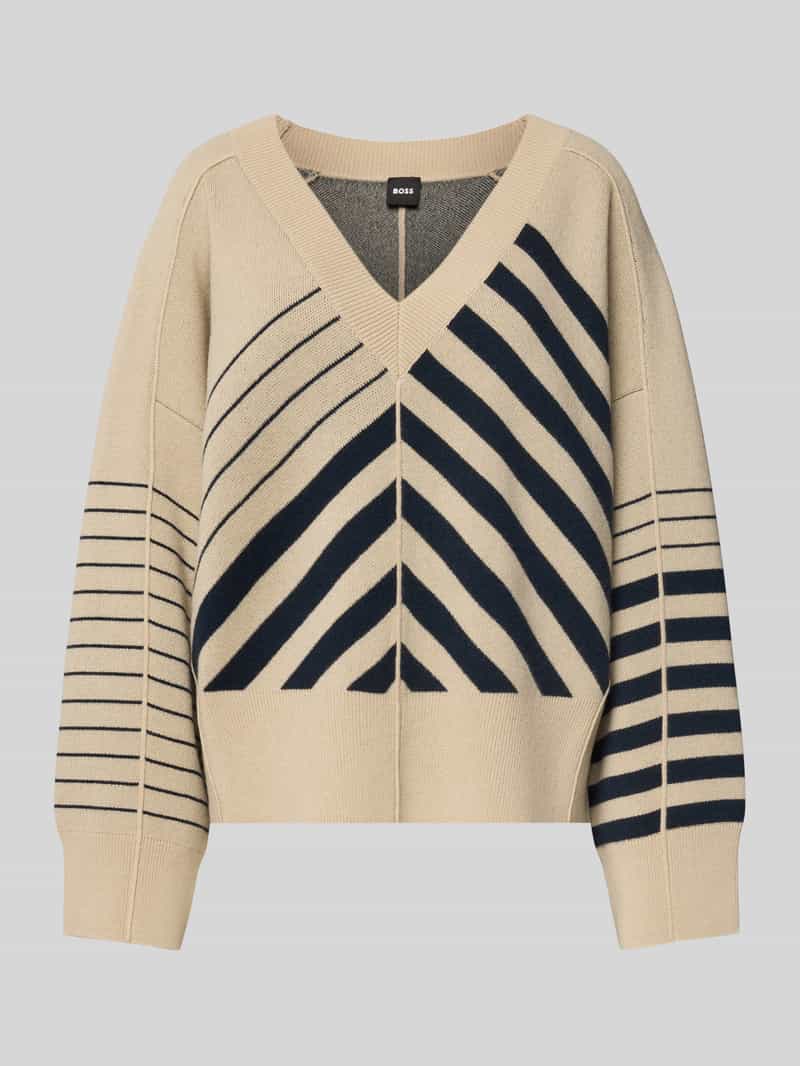 Boss Oversized gebreide pullover van een mix van scheerwol en kasjmier model 'FUDALI'