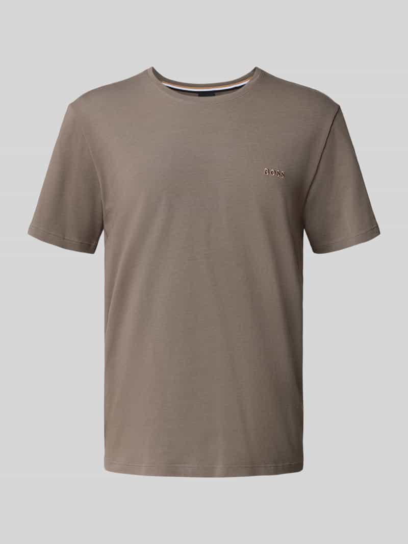Boss Regular fit T-shirt van mix van katoen en elastaan