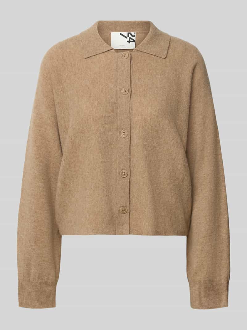 Opus Regular fit gebreid jack van pure wol model 'Dulena'