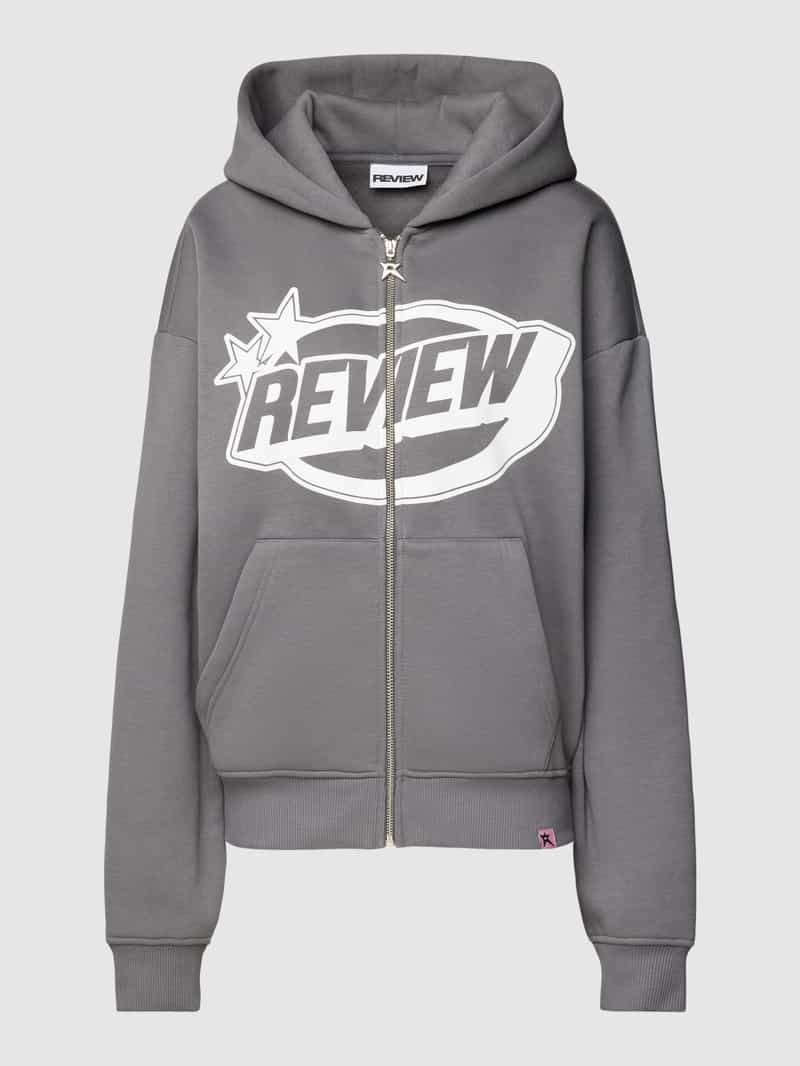 Review Hoodie met labelprint
