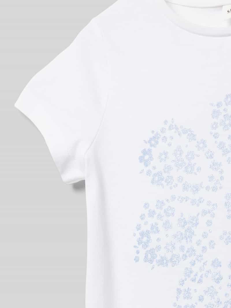 s.Oliver RED LABEL Regular fit T-shirt van puur katoen met glitterprint