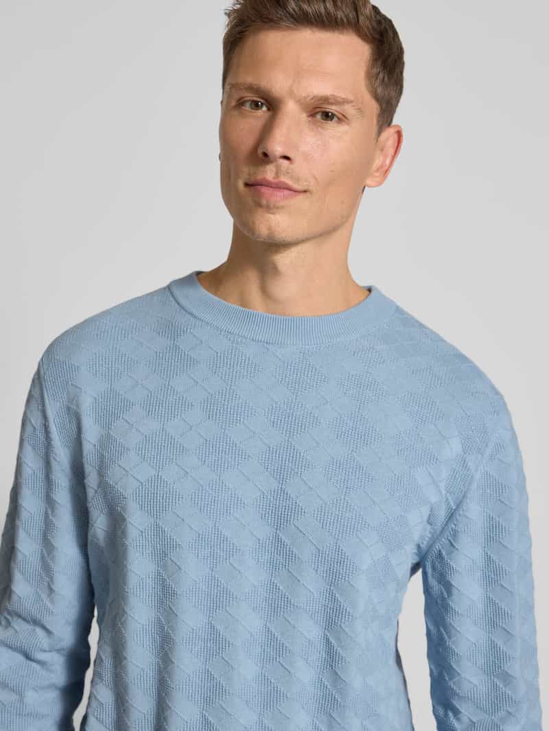 HUGO Gebreide pullover met ribboorden model 'Sargyle'
