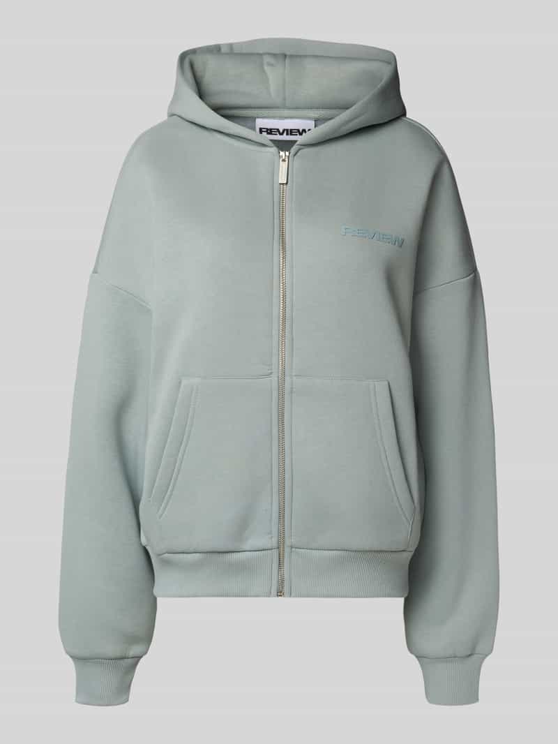Review Regular fit sweatjack met kangoeroezak model 'Basic'