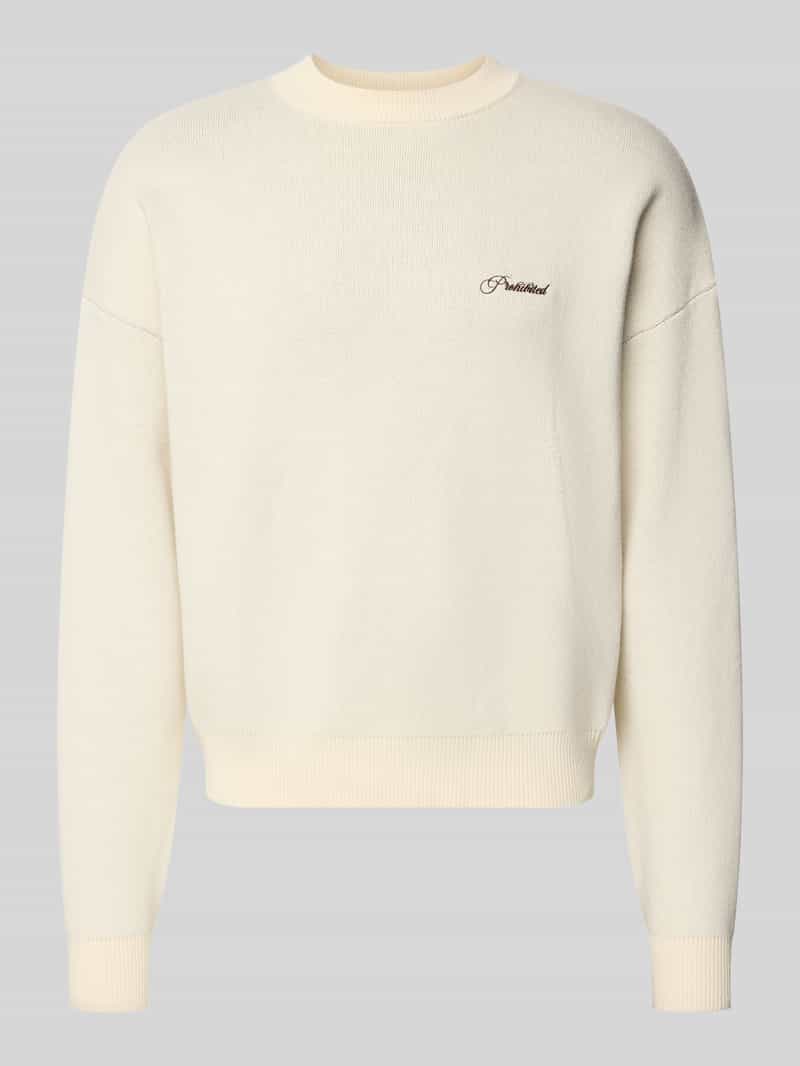 PROHIBITED Gebreide pullover met labelstitching model 'BACK IN THE DAYS'
