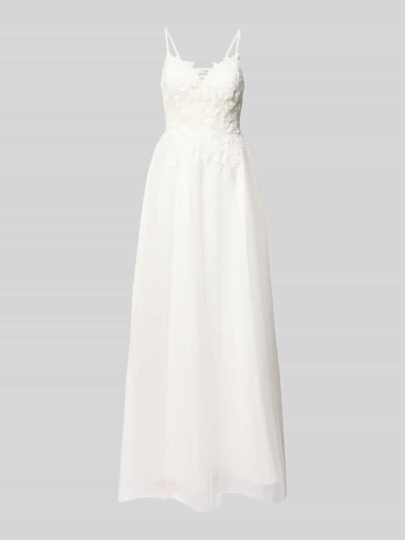 maxi-jurk met stitchings en vetersluiting aan de achterkant