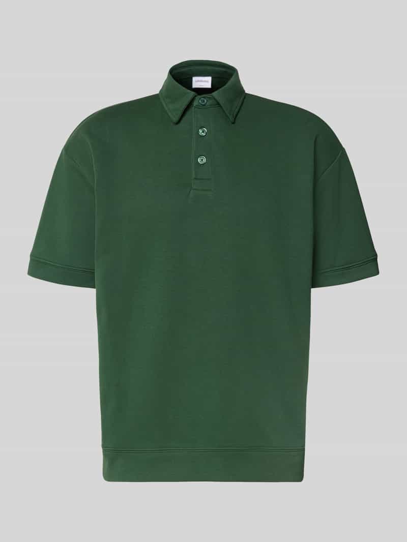 lindbergh Oversized poloshirt met polokraag en labeldetail