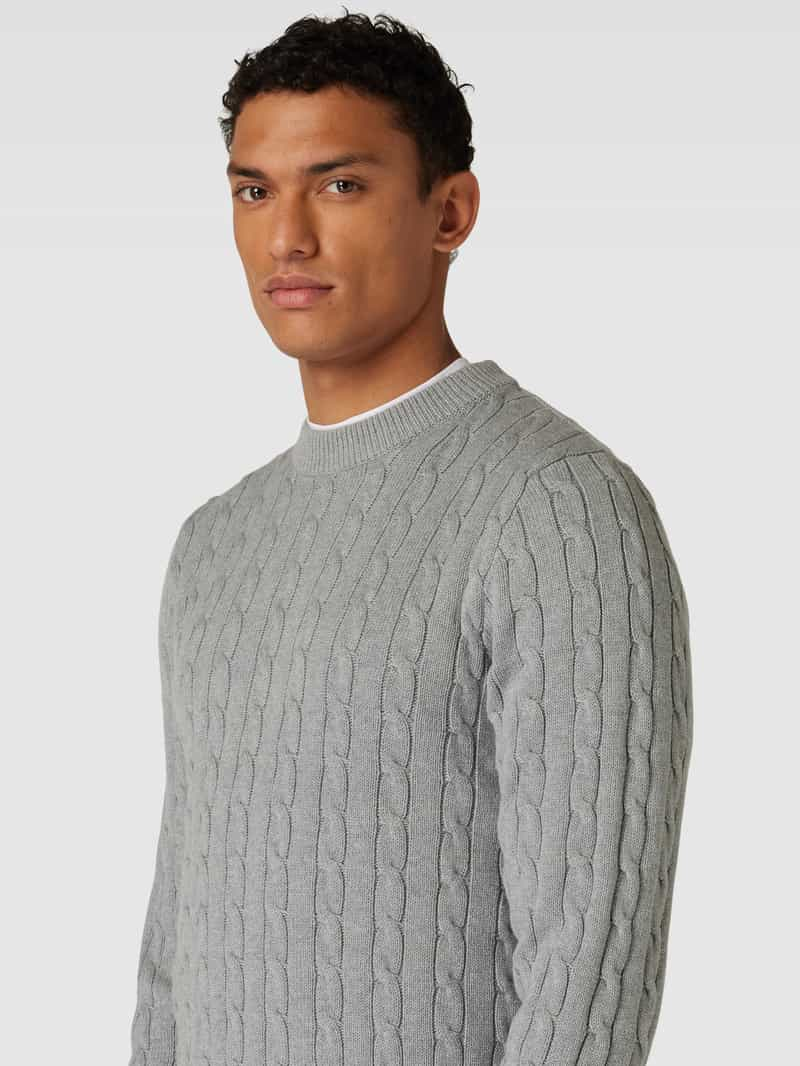 Selected Homme Gebreide pullover met kabelpatroon