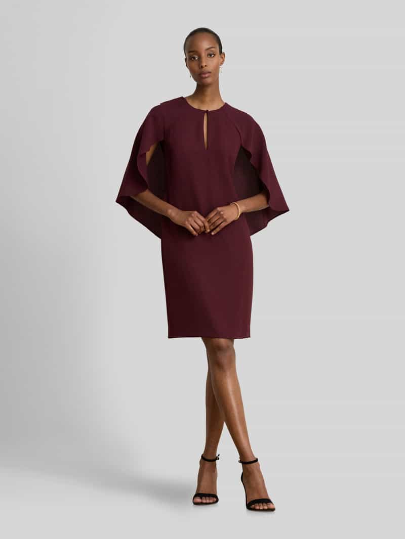 Lauren Ralph Lauren Etui cocktailjurk met cape-mouwen