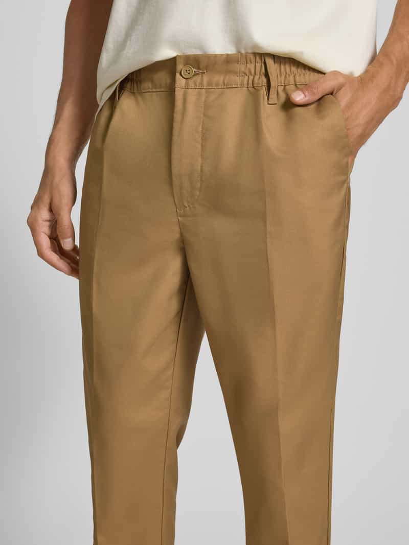 casual friday Broek met elastische band en persplooien model 'MARC'