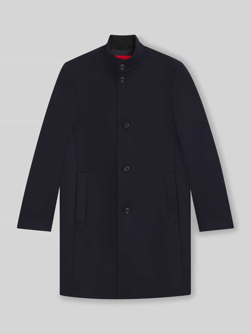 HUGO Regular fit lange wollen jas met opstaande kraag model 'MINTRAX2541'