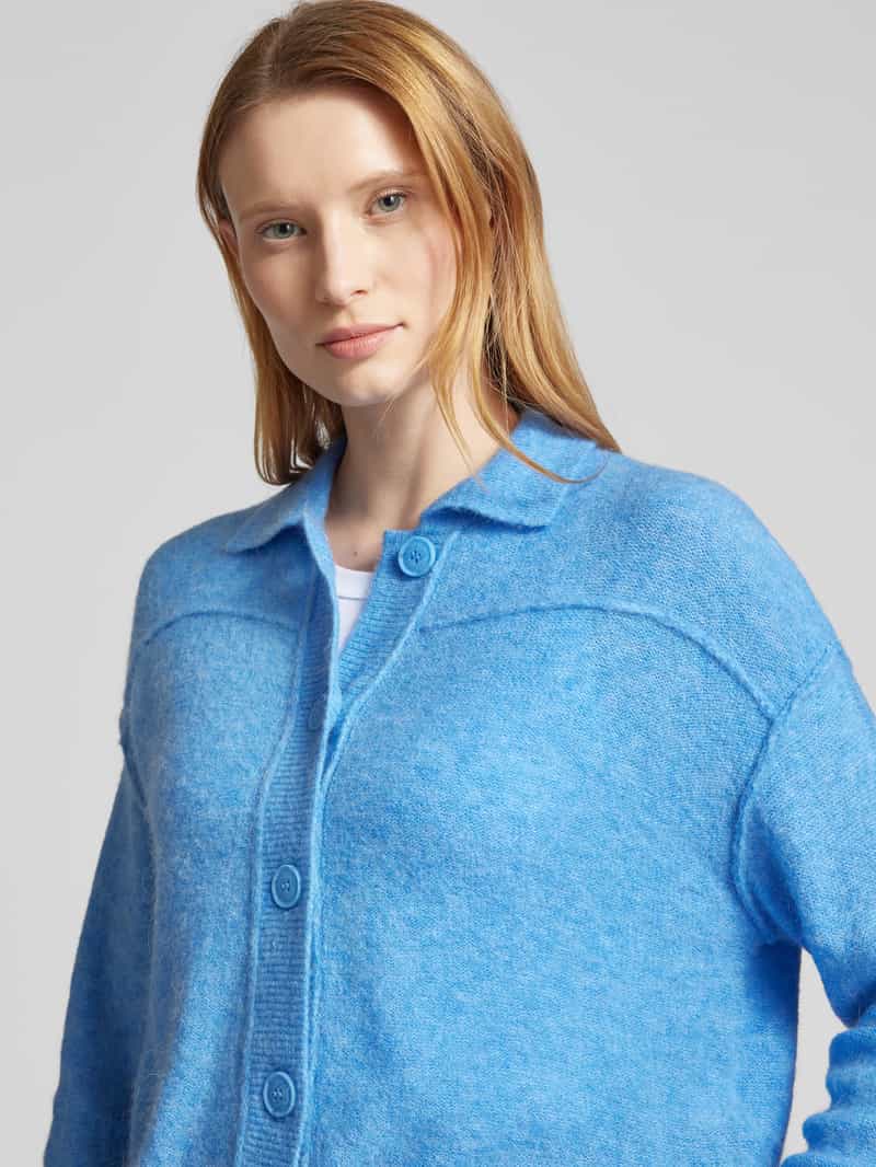 Opus Gebreid jack met knoopsluiting en lanawol model 'Daneke'