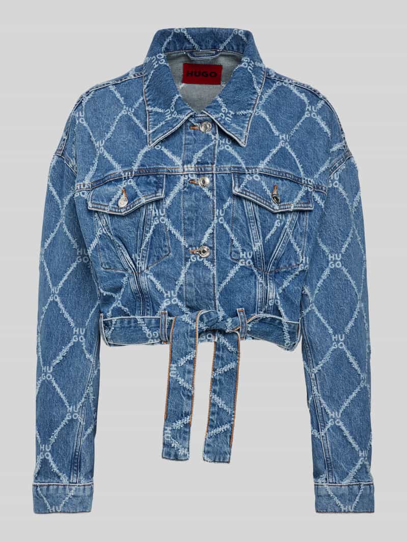 HUGO Kort jeansjack met platte kraag, model 'Gedari'