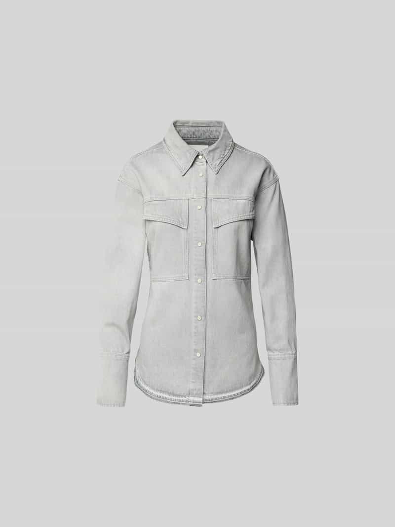 Overhemdblouse in denimlook