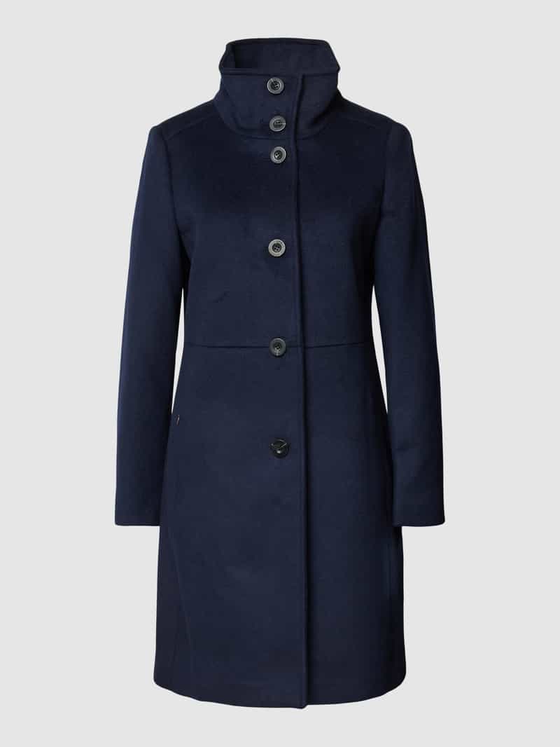 Esprit collection Lange jas van lanawolmix met opstaande kraag