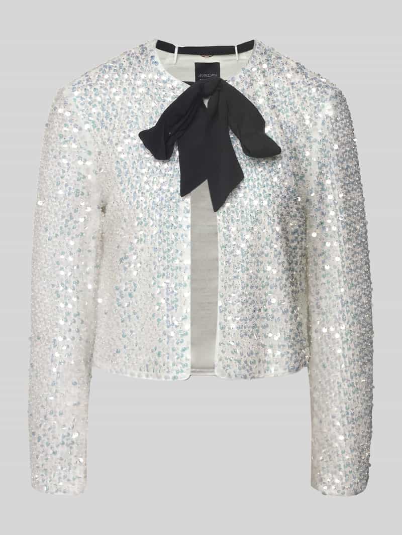 Regular fit blazer met pailletten en strik