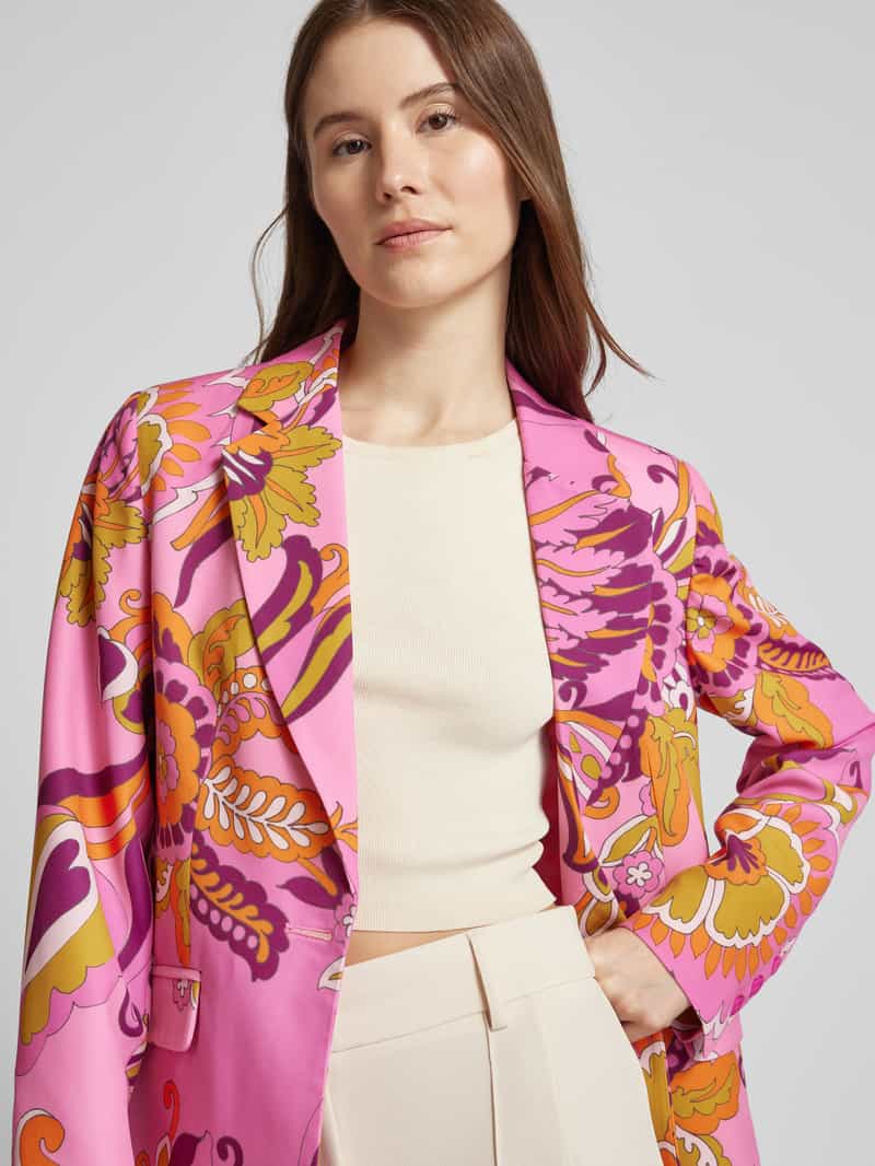 milano italy Blazer met all-over motief en klepzakken