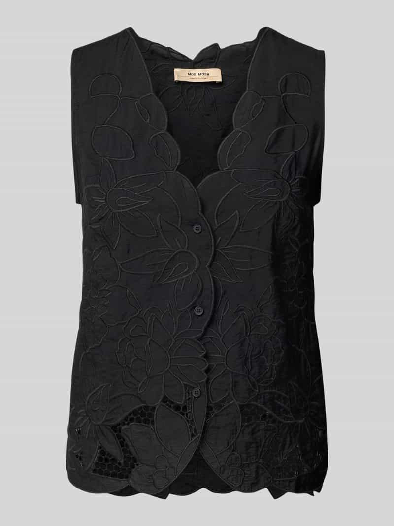 MOS MOSH Regular fit blousetop met V-hals model 'Daima'