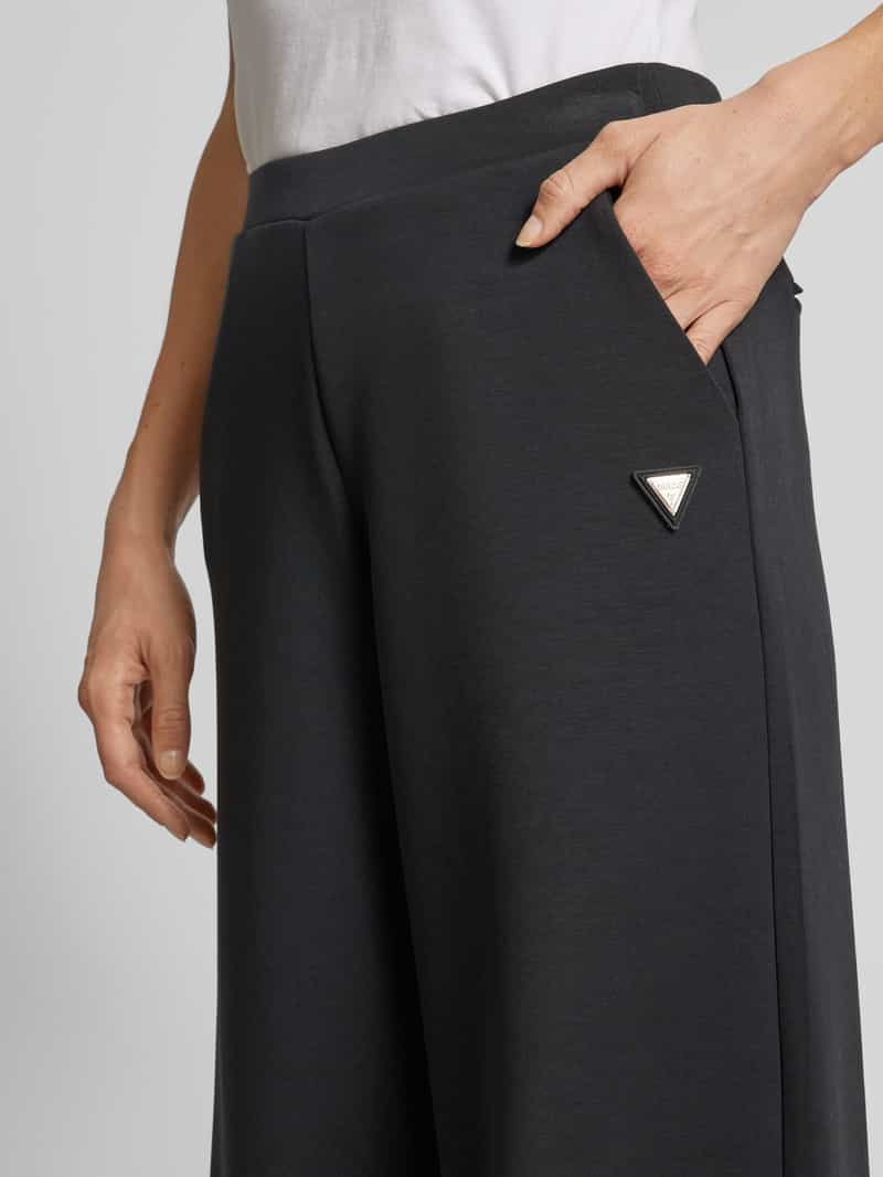 Guess Activewear Wide leg sweatbroek met labelbadge model 'OLYMPE'