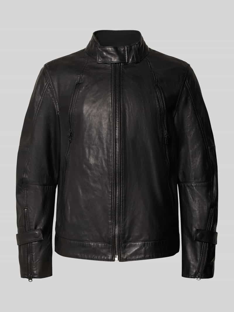 G-Star Raw Bikerjack van schapenleer met opstaande kraag