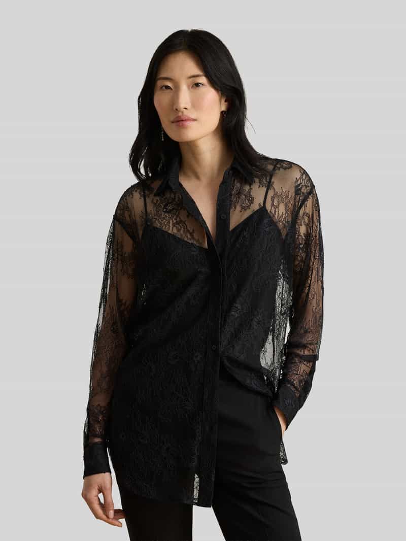 Lauren Ralph Lauren Loose fit blouse met lange mouwen van bloemkant