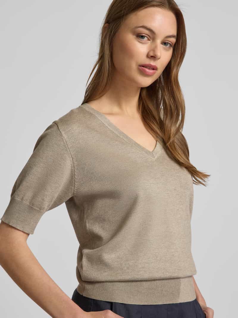FREE QUENT Gebreid shirt met V-hals model 'Katie'