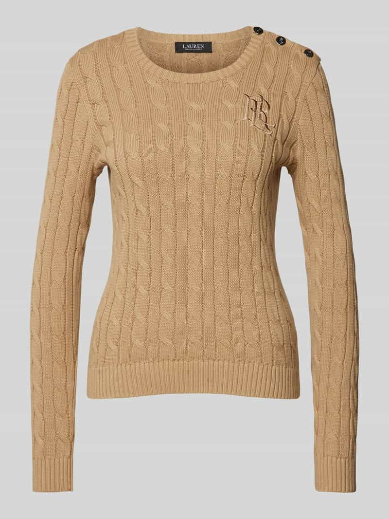 Lauren Ralph Lauren Gebreide pullover met labelstitching, model 'MONTIVA'