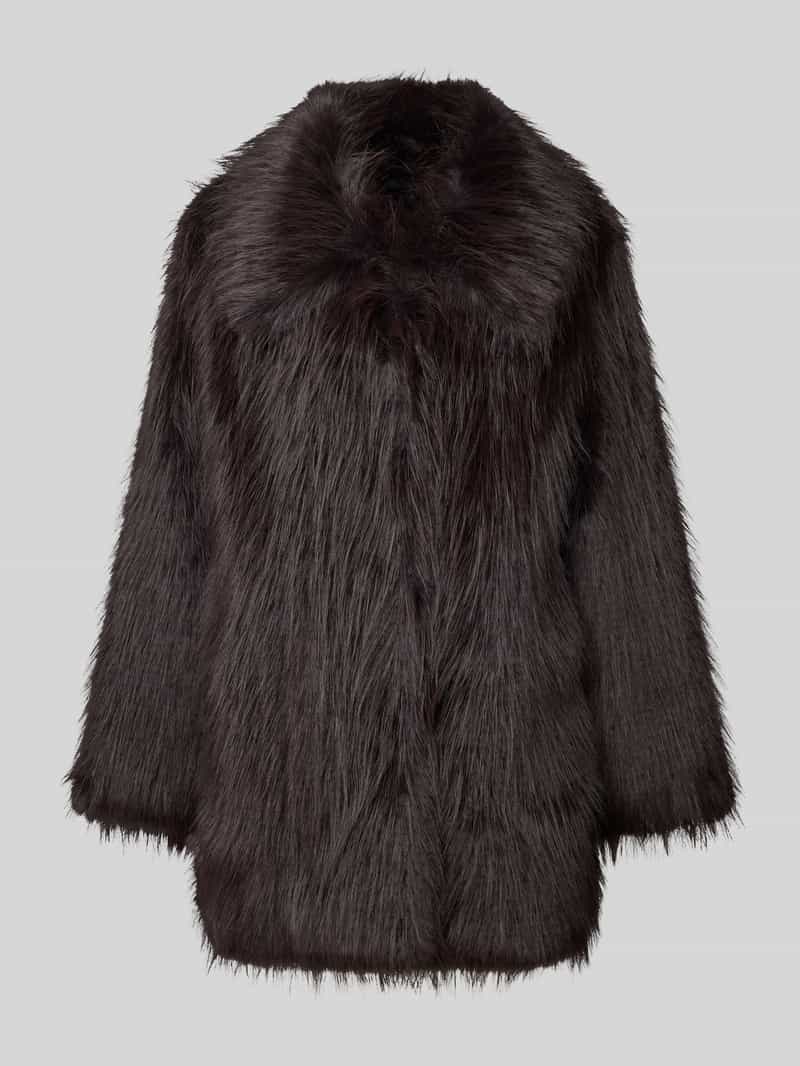 Selected Femme Regular fit lange jas van imitatiebont met haakjessluiting model 'BREA'