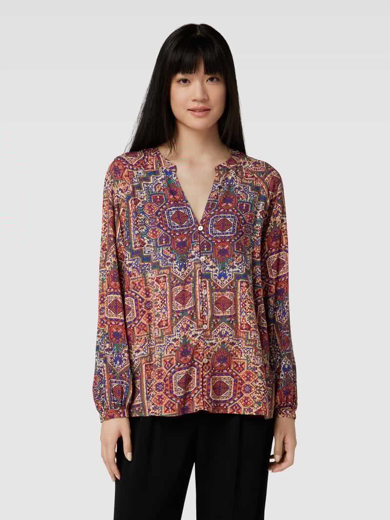 Overhemdblouse met all-over motief Christian Berg Woman