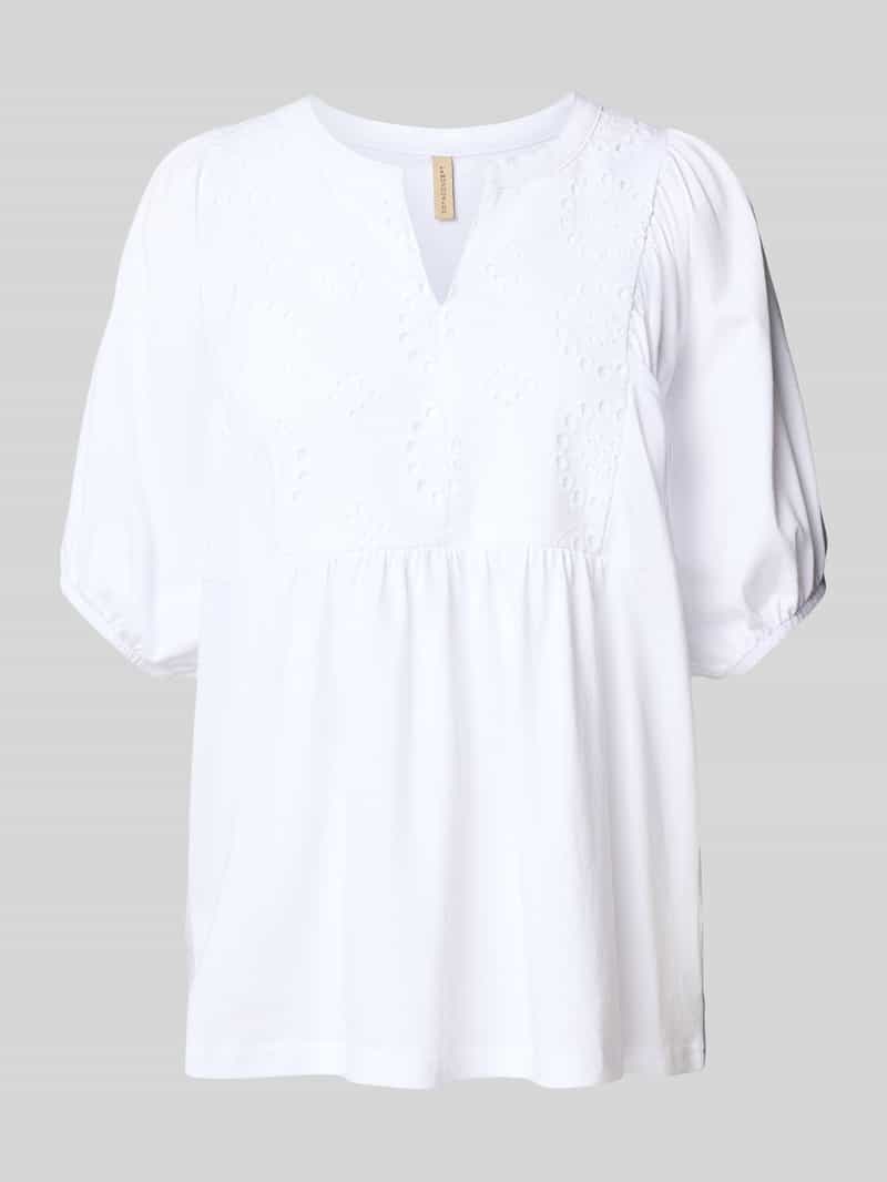 Soyaconcept Relaxed fit blouse met broderie anglaise model 'LORAINE'