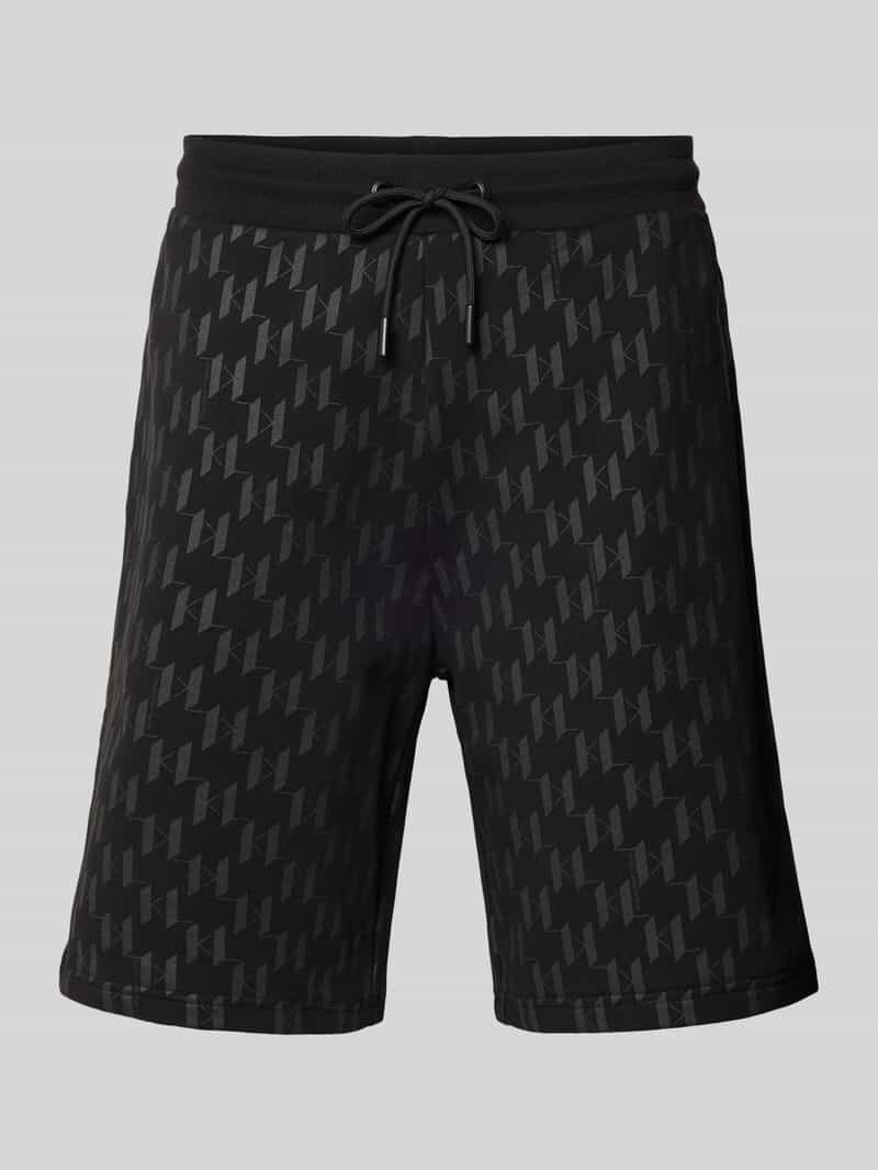 Karl Lagerfeld Regular fit sweatshorts met all-over labelprint