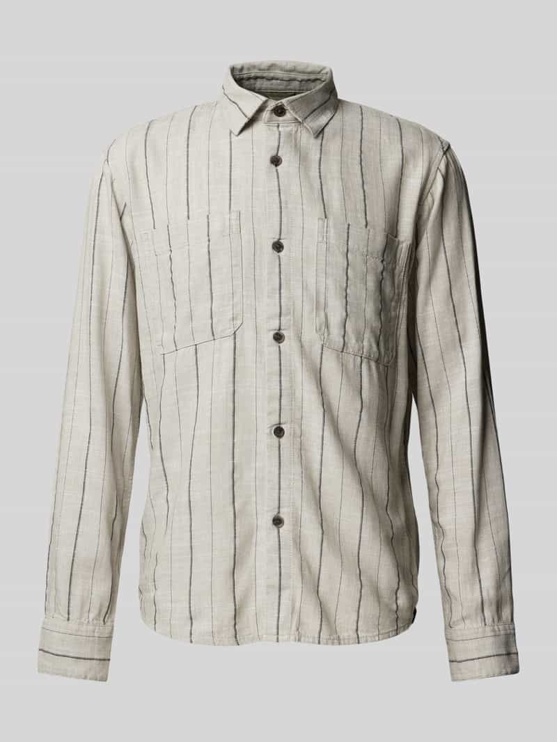 Tom Tailor Denim Relaxed fit vrijetijdsoverhemd van viscosemix met linnen