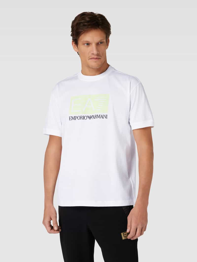 T-shirt met labelprint EA7 Emporio Armani