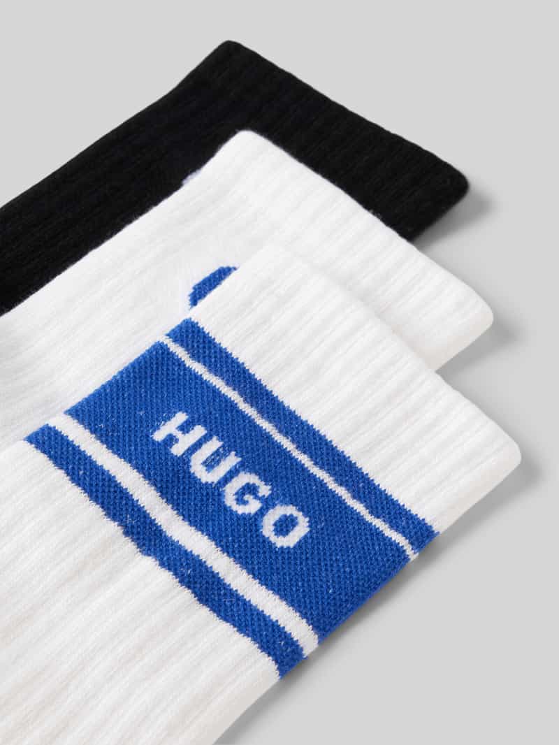 Hugo Blue Sokken met labeldetail in een set van 3 paar