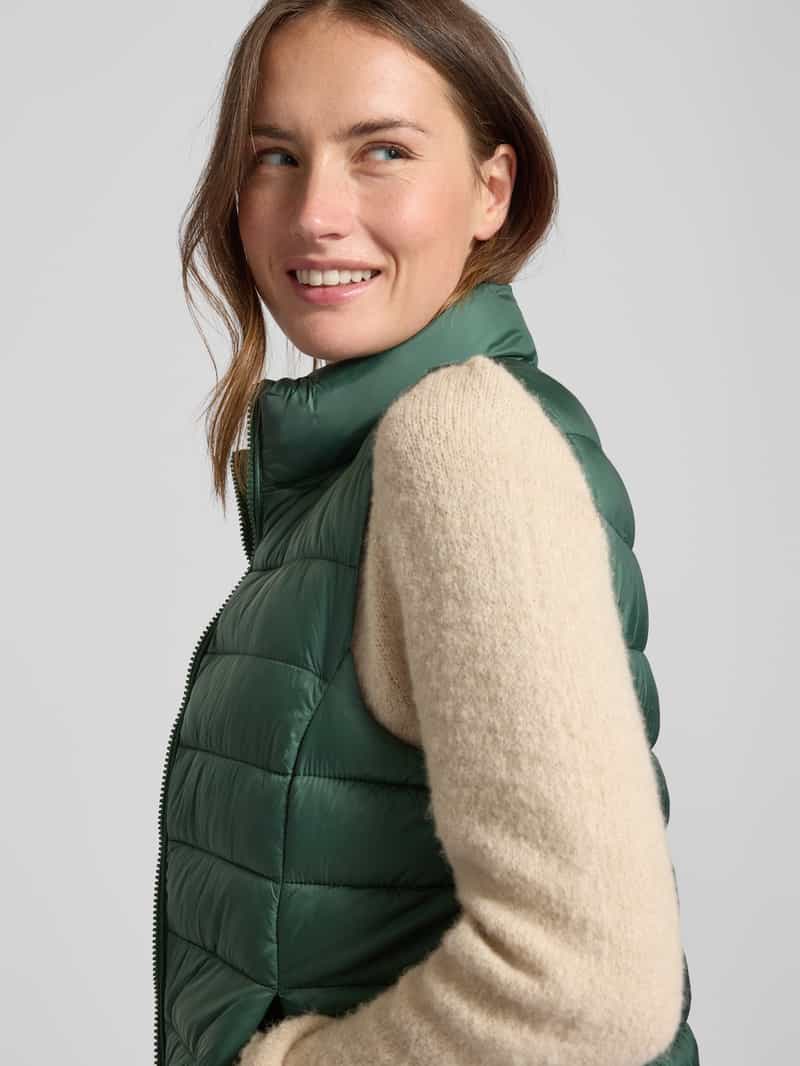 Jake*s Casual Gilet met opstaande kraag en ritszakken