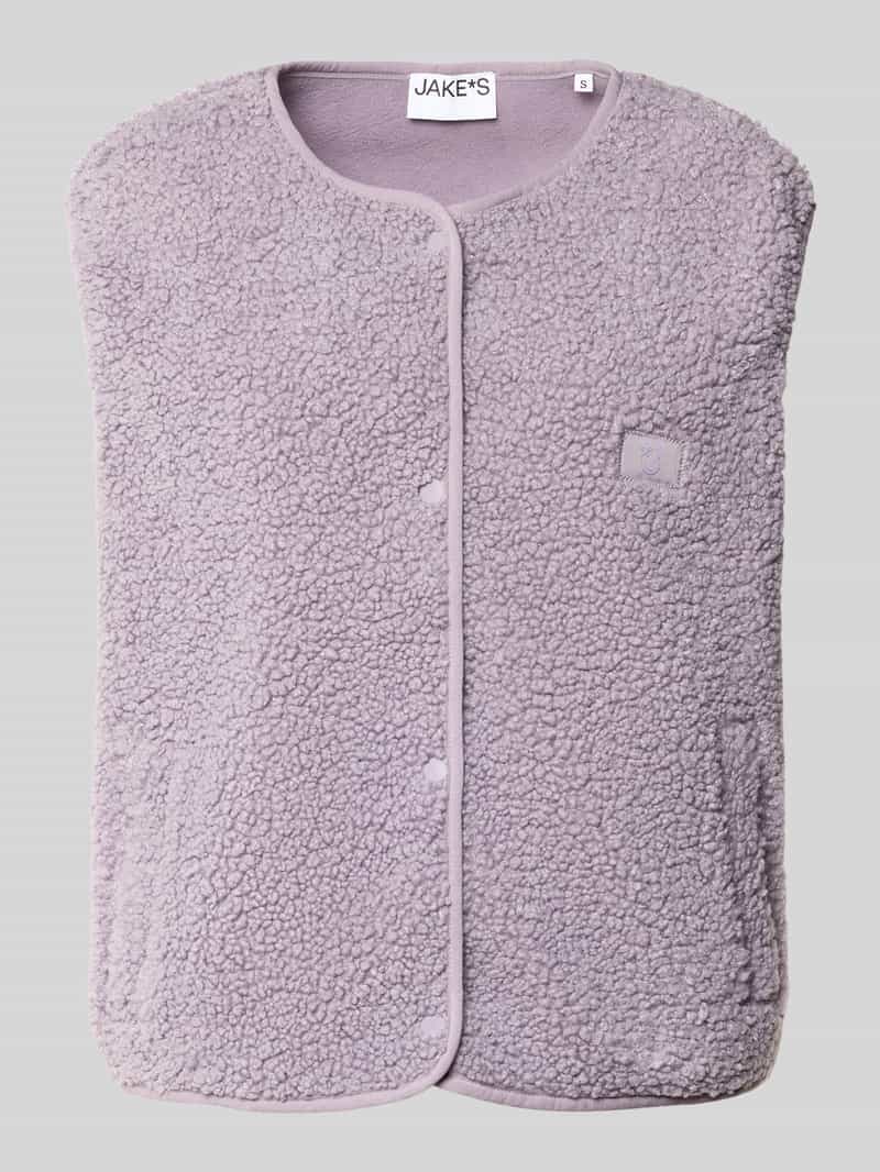 Jake*s Casual Gilet van teddybont met steekzakken