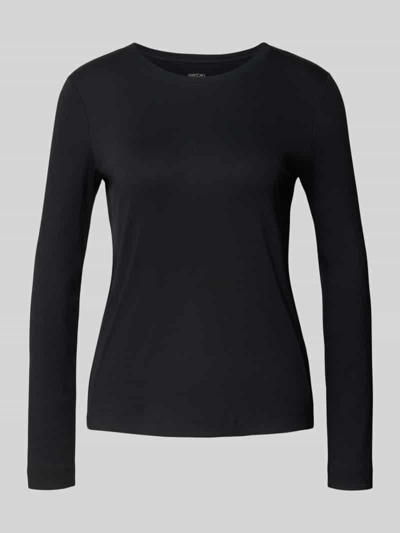 Marc Cain Shirt met lange mouwen en geribde ronde hals