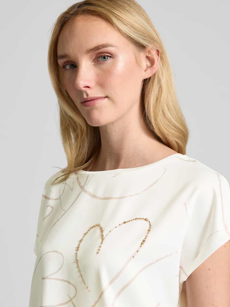 s.Oliver BLACK LABEL Regular fit T-shirt met strass-steentjes