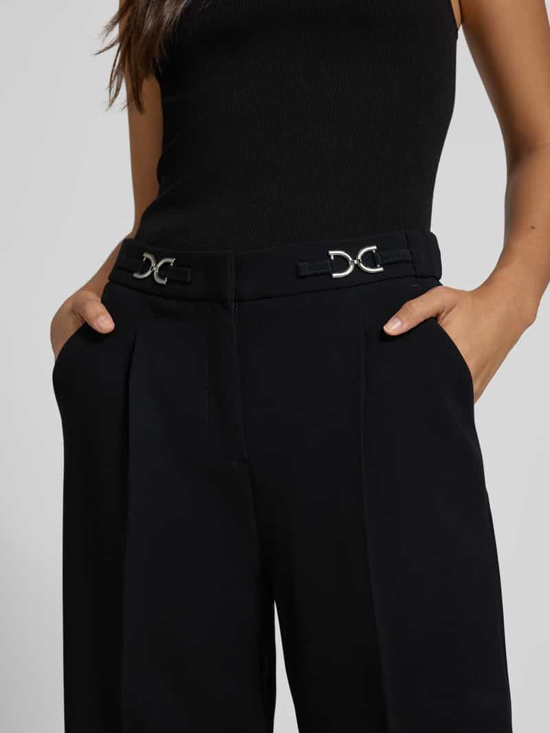 TONI Wide leg stoffen broek met bandplooien model 'luisa'