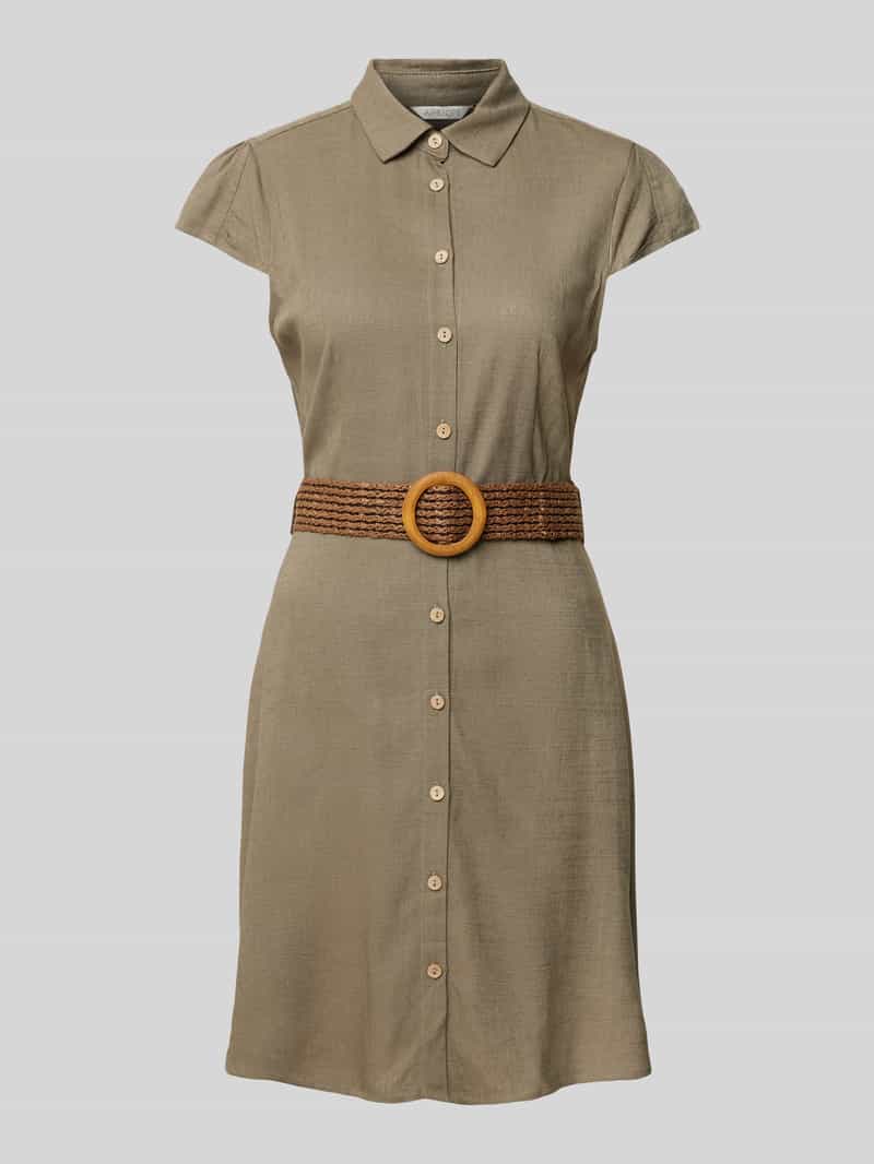 Apricot Mini-jurk van een mix van viscose en linnen