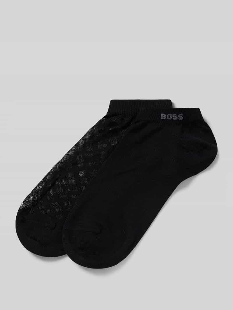 Boss Sneakersokken met elastische ribboordjes in een set van 2 paar