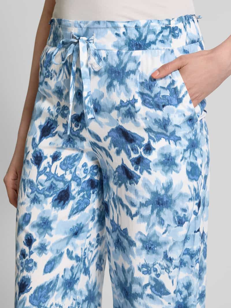 Christian Berg Woman Wide leg stoffen broek met bandplooien
